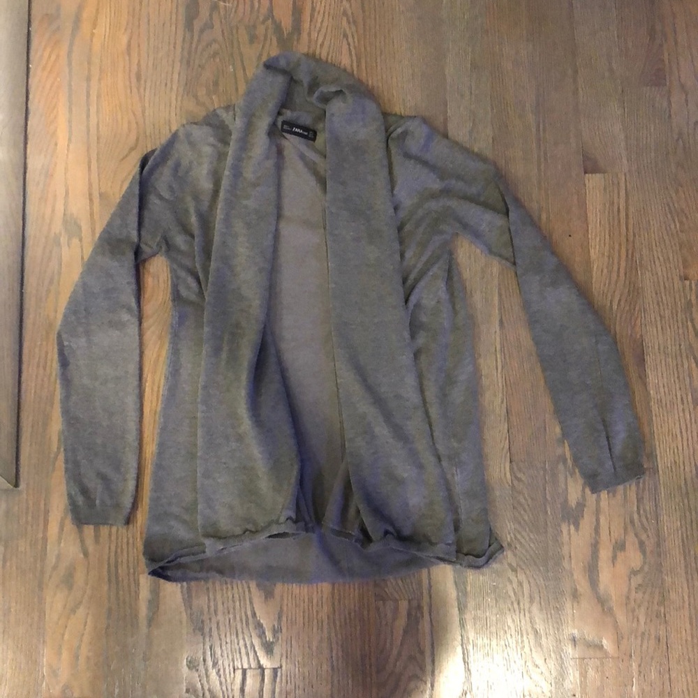 Gray Zara open front cardigan